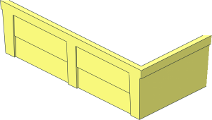 ~Duplo Feeding Trough  2 x  4 x  1 with Straight Sides Half