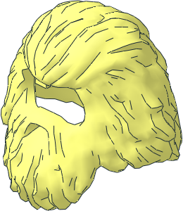 Minifig Hair Half Giant with Beard