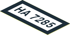 Sticker  0.9 x  1.9 with Black "HA 7285" and Border on White Background