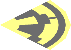 ~Tile  2 x  2 Round with SW Dark Bluish Grey Imperial Pattern - Quarter