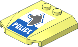 Wedge  4 x  4 x  0.667 Curved with Dog Head and White "POLICE" Sticker