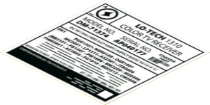 Sticker  5.9 x  5.9 with "LO-TECH 1310 specifications"