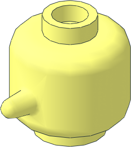 Minifig Head with with Elongated Nose (Hollow Stud)