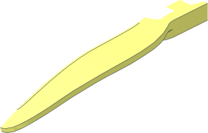 ~Plant Palm Leaf  2 x  6 Rounded with Rounded  1 x 2 Plate - Half