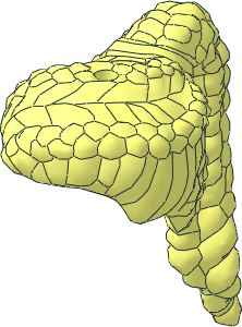 Minifig Hair Curly with High Ponytail