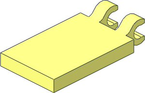 Tile 2 x 3 with Clips Horizontal (Thick C-Clips) without Tab between Clips Tile 2 x 3 with Clips Horizontal (Thick C-Clips) without Tab between Clips