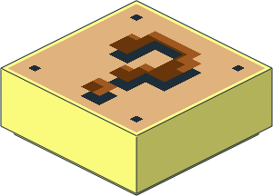 Tile  1 x  1 with Super Mario Pixelated Question Mark Block Pattern