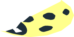 ~Tile  1 x  1 Round with Ladybug with Small White Eyes Pattern - Half