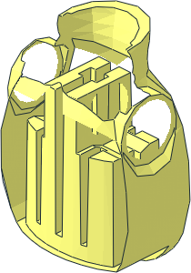 ~Minifig Body with Moustache, Goggles and Nose - Body