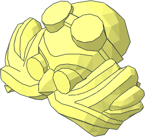 ~Minifig Body with Moustache, Goggles and Nose - Head