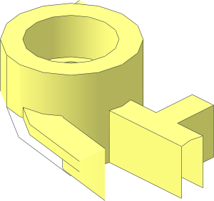 ~Tile  2 x  2 Round Inverted with Groove - Quarter