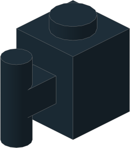 ~_Brick  1 x  1 with Handle Black (Obsolete)