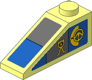 Slope Brick 33 3 x 1 with Blue and Dark Bluish Grey Panels and Yellow Markings Stickers Slope Brick 33 3 x 1 with Blue and Dark Bluish Grey Panels and Yellow Markings Stickers