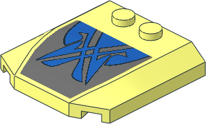 Wedge 4 x 4 x 0.667 Curved with Blue Markings on Dark Bluish Grey Background Sticker Wedge 4 x 4 x 0.667 Curved with Blue Markings on Dark Bluish Grey Background Sticker