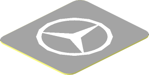 Sticker  0.8 x  0.9 with White Mercedes Logo on Grey Background