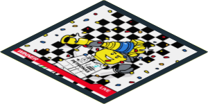 Sticker  5.8 x  5.8 with Screen with Winner Celebration on Black Background