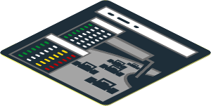 Sticker  1.8 x  1.8 with Screen with Cars on Track and Colored Stripes on Black Background (Needs Work)