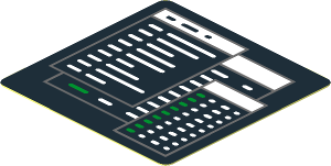 Sticker  1.8 x  1.8 with Green and White Stripes on Black Background (Needs Work)