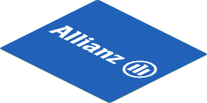 Sticker  3.4 x  3.8 with White Allianz Logo on Blue Background