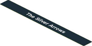 Sticker  0.8 x  7.8 with White "The Silver Arrows" on Black Background