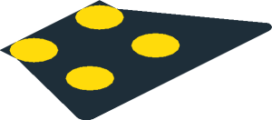 ~Sticker  1.8 x  3.8 with Four Yellow discs, White "PRE-STAGE" and "STAGE" on Black Background - Discs