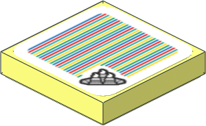 Tile 2 x 2 with Bar Code and Campfire Pattern
