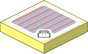 Tile 2 x 2 with Bar Code and Red Koopa Troopa Pattern
