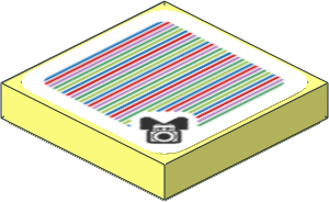 Tile 2 x 2 with Bar Code and Birdo Pattern