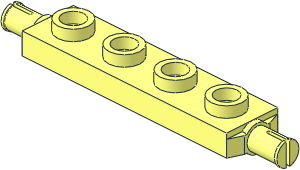 Plate  1 x  4 with 2 Wheel Pins