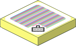 Tile 2 x 2 with Bar Code and Picnic Basket Pattern