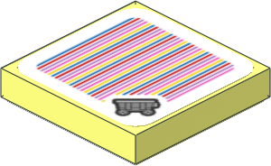 Tile 2 x 2 with Bar Code and Mine Kart Pattern