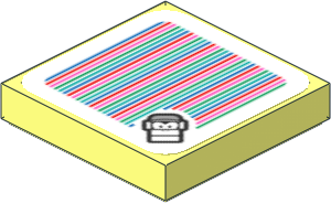 Tile 2 x 2 with Bar Code and Diddy Kong Pattern