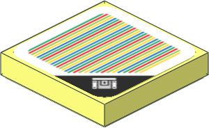 Tile 2 x 2 with Bar Code and Treasure Chest Block Pattern
