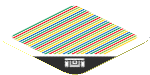 Sticker 1.8 x 1.8 with Bar Code and Treasure Chest Block