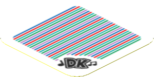 Sticker 1.8 x 1.8 with Bar Code and 'DK' and Music Notes