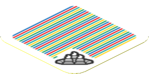 Sticker 1.8 x 1.8 with Bar Code and Campfire