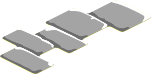 Sticker  3.7 x  1.7 with Snowy Bricks Type 2