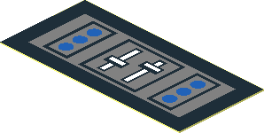 Sticker  0.9 x  1.9 with Blue Buttons and Levers