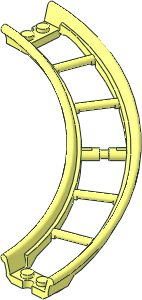 Train Track Roller Coaster Curve 90 Degrees Radius 12 with  3 Bricks Elevation