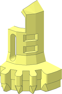 ~Constraction Torso  5 x 10 with Partial Gear and Connector - Quarter