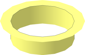 Stud Tube Open without Outer Cylinder, Top Surface and Top Edge
