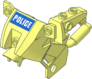 Bike  2 Wheel Motorcycle Body  4 x  8 x  4 with Fairing with White "POLICE" on Blue Background Sticker