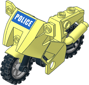 Bike  2 Wheel Motorcycle with Touring Bike Fairing with White "POLICE" on Blue Background Sticker (Complete)