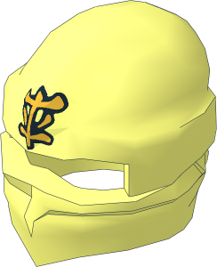 Minifig Hat Ninja Wrap Type 1 with Gold Logogram "Fire" Pattern