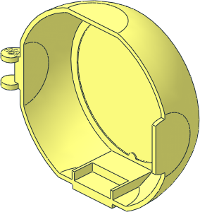 Container Semispherical Pod  6 x  2.4 x  6 with Clasp and Hinge