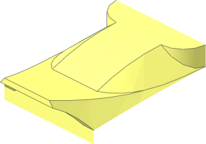 ~Slope Brick Curved with Fin and Studs - Fin Section