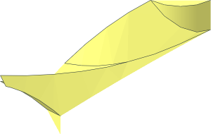 ~Slope Brick Curved with Fin and Studs - Fin Section - Half