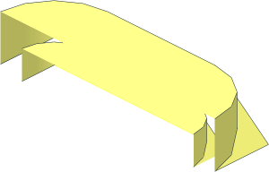 ~Slope Brick Curved with Fin and Studs - End Section