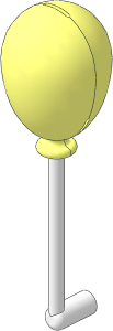 Minifig Balloon with White Thin Bar on Handle Pattern