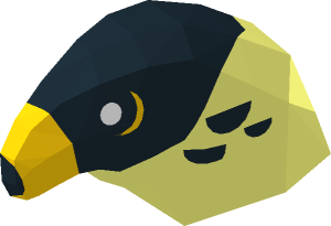 ~Animal Bird Falcon with Black Head, Yellow Eyes and Beak Pattern - Half